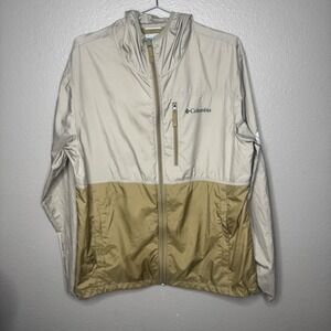 Columbia Sportswear Company Lightweight Hooded Jacket Tan Khaki Size L